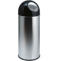 V-Part Kosz na śmieci Bullet z wkładem 55 l stal nierdzewna / czarny Manutan