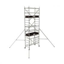 Aluminiowe rusztowanie jezdne Runner Tubesca-Comabi, wysokość robocza 5,60 m Manutan