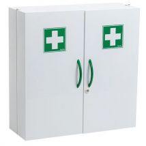 Metalowa apteczka Manutan Expert, zamykana na klucz, 54 x 52 x 20 cm