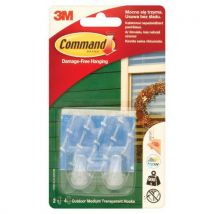 Haki wielokrotnego użytku COMMAND Outdoor (17091CLR-AWCEE), średnie, 2 szt., transparentne Manutan