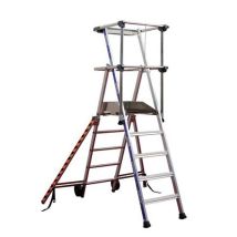 Drabina składana aluminiowa platformowa, na kółkach, 5 stopni,