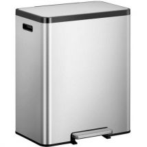 EKO Kosz na śmieci z pedałem Ecocasa II Recycling Step Bin 36 + 24 L matowa stal nierdzewna, Manutan