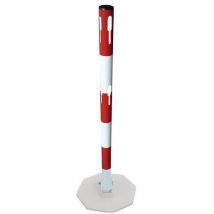Słupek ogrodzeniowy metalowy Viso wys. 100 cm w kolorze czerwono-białym, Manutan
