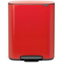 Kosz na śmieci z pedałem czerwony Bo 60 l, Brabantia, Manutan