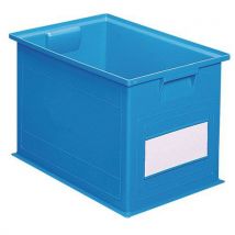 Kolorowa plastikowa skrzynka transportowa PS (40,5 l), niebieska Manutan