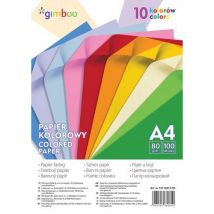 Papier kolorowy GIMBOO, A4, 100 arkuszy, 80gsm, 10 kolorów neonowych Manutan