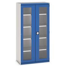 Bott - Szafka warsztatowa Cubio - 200x105x52,5 cm, 4 półki, szaro-niebieska, stal, 1500 kg obciążenia