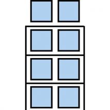 Regał paletowy Cell, podstawowy, 462,6 x 180 x 90 cm, 9000 kg, 3 poziomy, niebieski, Manutan