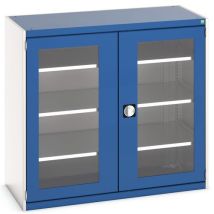 Bott - Szafka warsztatowa Cubio - 120x130x65 cm, 3 półki, stal, szaro-niebieska, 1500 kg obciążenia