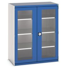 Bott - Szafka warsztatowa Cubio - 160x130x65 cm, 3 półki, szaro-niebieska - Stal, 1500 kg obciążenia