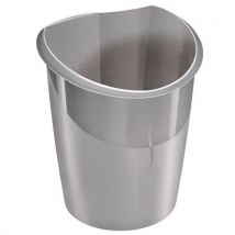 Plastikowy kosz na śmieci CEP, pojemność 15 l, szary, Manutan