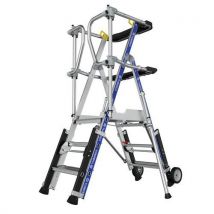 Regulowany podest aluminiowy Sherpascopic Saloon Tubesca-Comabi, 3 do 4 stopni, Manutan