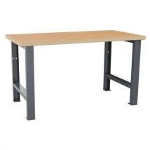 Stół warsztatowy LISTA, 1500x750x840mm, udźwig 600 kg, ciemnoszary,