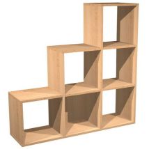 Szafka Maxicube średniej szerokości, 104 x 104 x 29 cm, otwarta, buk Manutan