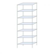 Schulte Regał metalowy Ogmios, podstawowy, 300 x 100 x 40 cm, 2300 kg, 7 półek, 150 kg/półka, ocynkowany Manutan