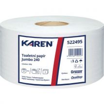 Papier toaletowy Karen 2-warstwowy, 200 m, w 100% biały, 6 szt., Manutan
