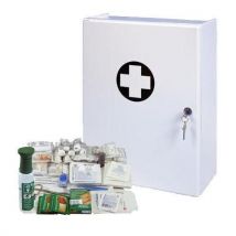 Plastikowa apteczka ścienna, zamykana na klucz, 42 x 31 x 15 cm, z wkładem MAGAZYN Manutan