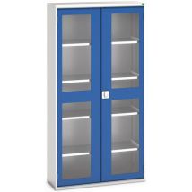 Bott - Szafka warsztatowa Verso - 200x105x35 cm, 4 półki, stal, szaro-niebieska, 1000 kg obciążenia