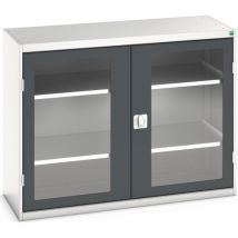 Bott - Szafka warsztatowa Verso - 100x130x55 cm, 2 półki, szaro-antracyt, stal, 1000 kg obciążenia