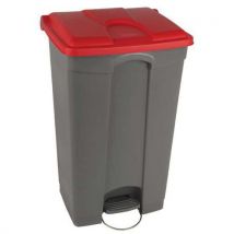 Kosz na śmieci Manutan Expert, 90 l, czerwono-szary