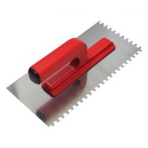 TopTrade Paca ze stali nierdzewnej TOPTRADE, z otwartą rączką, 270 x 130 mm, ząb 6 mm, Manutan