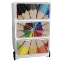 Kontener mobilny Manutan Expert Easy Office, 3 szuflady, 64,2 x 39 x 43,6 cm, kredki pastelowe