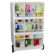 Kontener mobilny Manutan Expert Easy Office, 3 szuflady, 64,2 x 39 x 43,6 cm, biblioteka