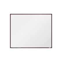 Biała tablica magnetyczna boardOK, 150 x 120 cm, brązowa Manutan
