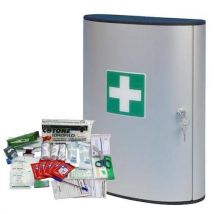 Metalowa apteczka ścienna, zamykana na klucz, 40 x 30,2 x 11,8 cm, z wkładem BIURO Manutan