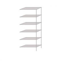 Schulte Lagertechnik Regał metalowy Hathor, dostawny, 200 x 75 x 30 cm, 1 400 kg, 6 półek, jasnoszary, Manutan