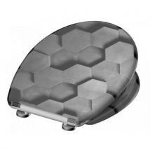 Deska klozetowa Schütte, soft close, Grey Hexagons, Manutan
