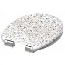 Deska klozetowa Schütte, soft close, Mosaik Grau, Manutan