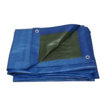 TopTrade TOPTRADE plandeka ochronna, niebiesko-zielona, z metalowymi oczkami, 3 x 4 m, 150 g / m2, profesjonalna, Manutan