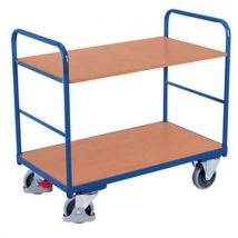Variofit Wózek półkowy, do 250 kg, 2 półki, 99 x 91 x 50 cm, niebieski, Manutan