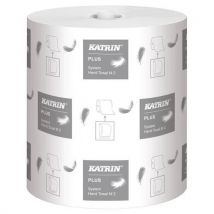 Ręczniki papierowe Katrin System Plus 2-warstwowe, 100 m, białe, 6 szt., Manutan