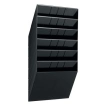 Stojak ścienny na broszury Flexibox, wysokość 62 cm, szerokość 34,8 cm, czarny,