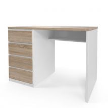 Viva 2 Stół biurowy Viva z szufladami z lewej strony, 110 x 76 x 60 cm, dąb sonoma/biały Manutan