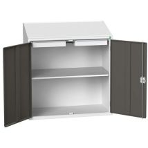 Szafka ze skośnym blatem Bott Verso Economy, 113 x 105 x 55 cm, 2 półki, 1 szuflada, szaro-antracyt Manutan