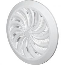 REFLEX kratka wentylacyjna, plastikowa, biała, okrągła, żebra wachlarzowe z siatką, 135 / 100 mm, Manutan