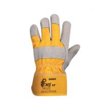 Rękawice skórzane CXS, szare/żółte, rozm. 12, rozm. 12 par Manutan