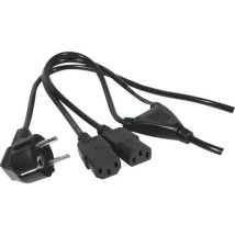 Kabel zasilający 1 x CEE7/2 x C13 1,8 m, widelec Y Manutan