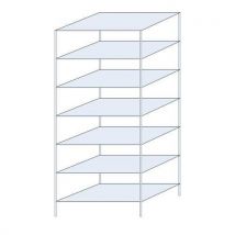 Schulte Lagertechnik Regał metalowy Taranis, podstawowy, 300 x 130 x 80 cm, 1200 kg, 7 półek, srebrny, Manutan