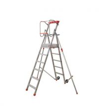 Mobilna drabina aluminiowa platformowa Facal z uchwytem, 6 stopni, Manutan