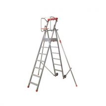 Mobilna drabina aluminiowa platformowa Facal z uchwytem, 7 stopni, Manutan