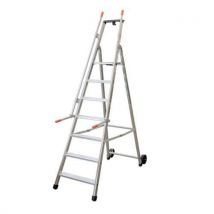 Aluminiowa drabina mobilna Facal z uchwytem, 7 stopni, Manutan