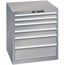 Szafka warsztatowa z szufladami LISTA, 717x725x800mm, 4 szuflady, szaro-srebrna,