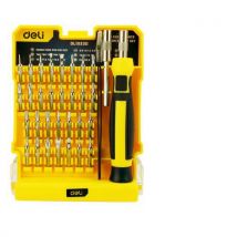 Śrubokręt zegarmistrzowski i zestaw bitów Deli EDL1033D, 33 szt. Manutan