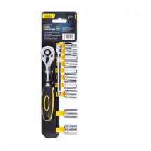 Zestaw kluczy nasadowych Deli 1/4'' EDL0012T, 12 szt., Manutan