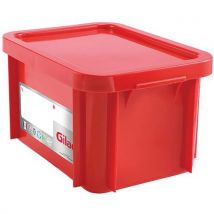 Pojemnik Gilac sztaplowany z pokrywką, HACCP, 15 l, czerwony,