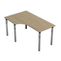 Ergonomiczny stół biurowy Set line, 160 x 100 x 75 cm, wersja lewa, jasne drewno, Manutan